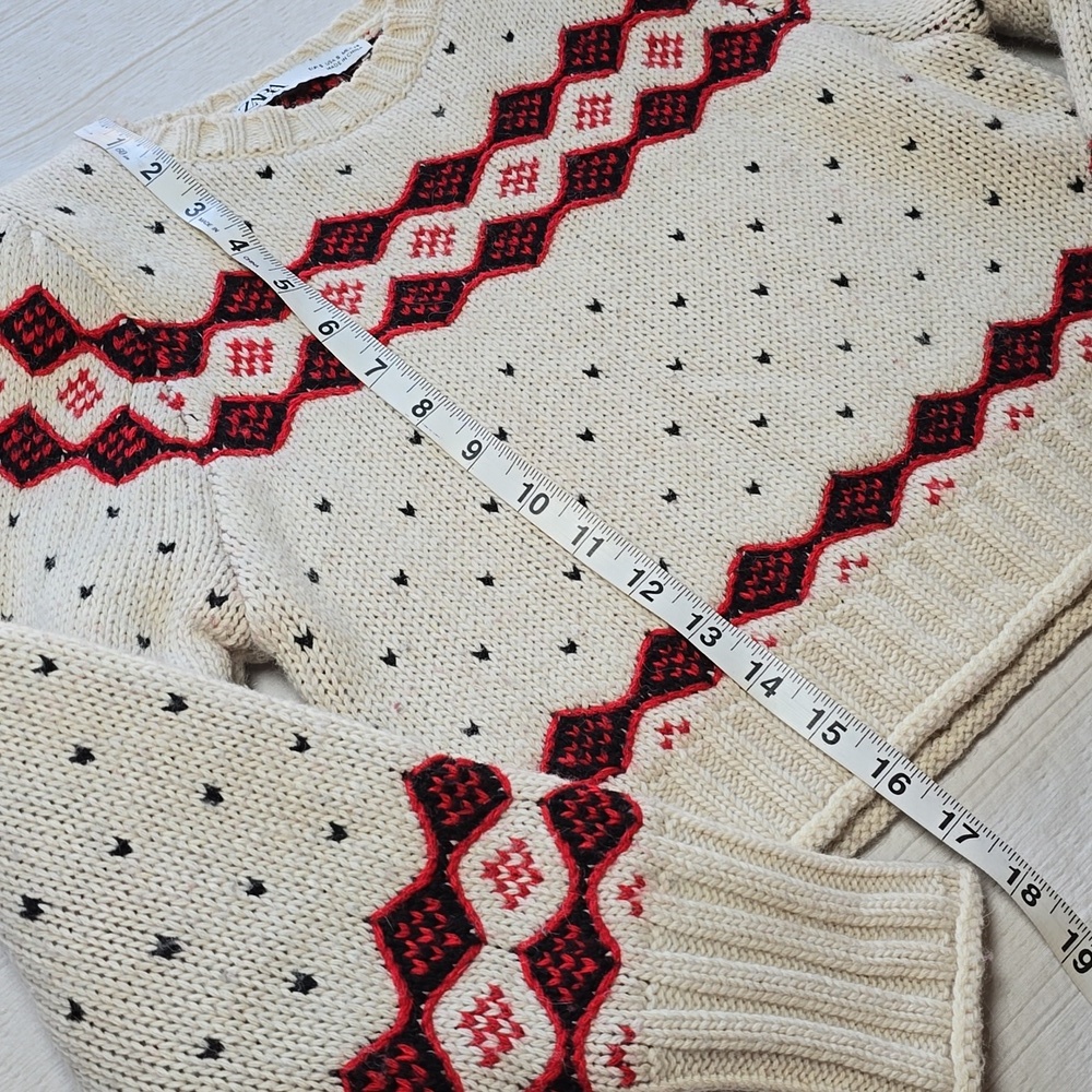 Zara Fair Isle Geometric Knit Sweater Women's Size Small - Picture 5 of 14